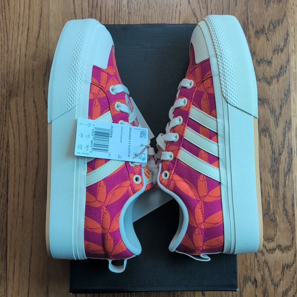 NIB FARM Rio Bravada 2.0 Platform Sneaker Adidas Collab Women's Size 7 Tucan